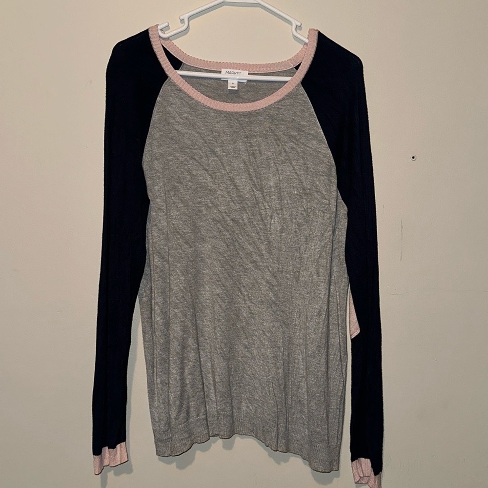 Gray/Navy/Pink Sweater